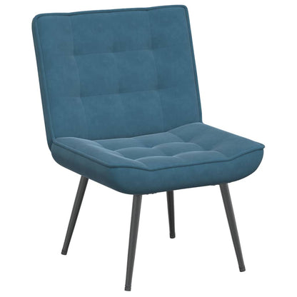 Relaxsessel mit Hocker Blau Samt