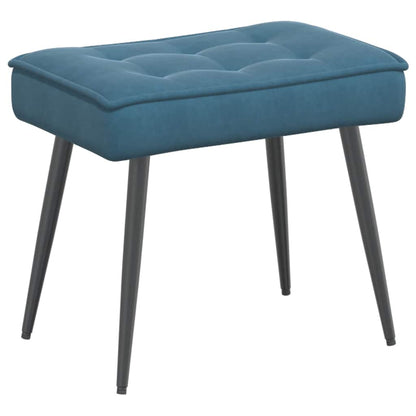 Relaxsessel mit Hocker Blau Samt