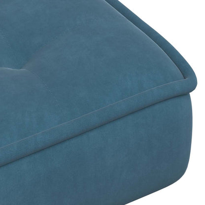 Relaxsessel mit Hocker Blau Samt