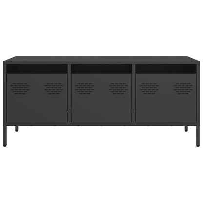 TV-Schrank Schwarz 101,5x39x43,5 cm Kaltgewalzter Stahl