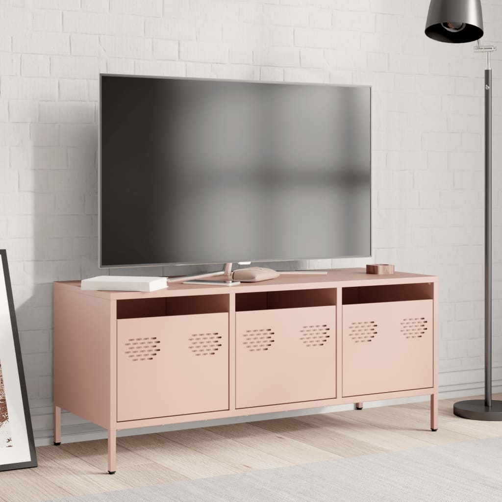 TV-Schrank Rosa 101,5x39x43,5 cm Kaltgewalzter Stahl