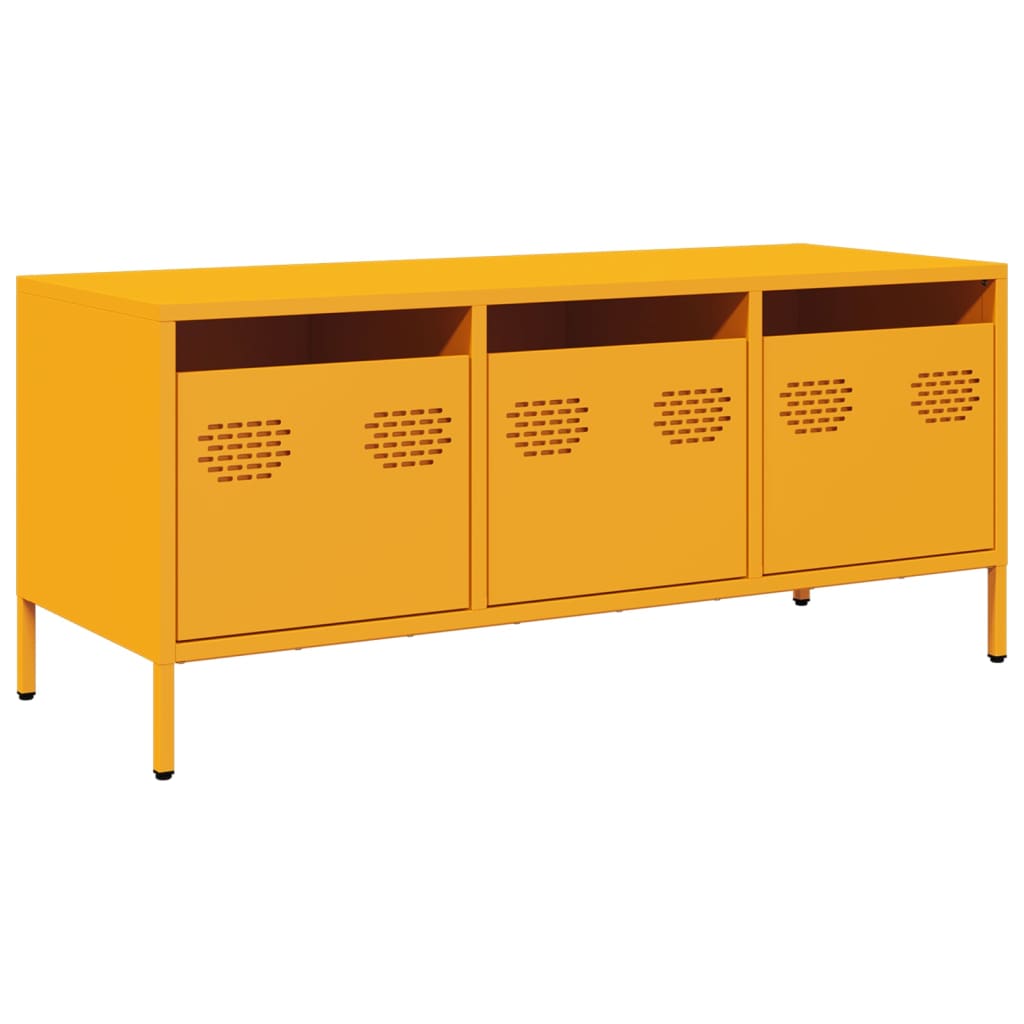 TV-Schrank Senfgelb 101,5x39x43,5 cm Kaltgewalzter Stahl