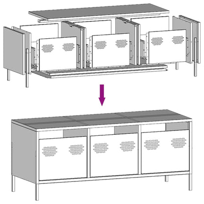 TV-Schrank Olivgrün 101,5x39x43,5 cm Kaltgewalzter Stahl