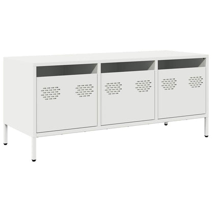 TV-Schrank Weiß 101,5x39x43,5 cm Kaltgewalzter Stahl