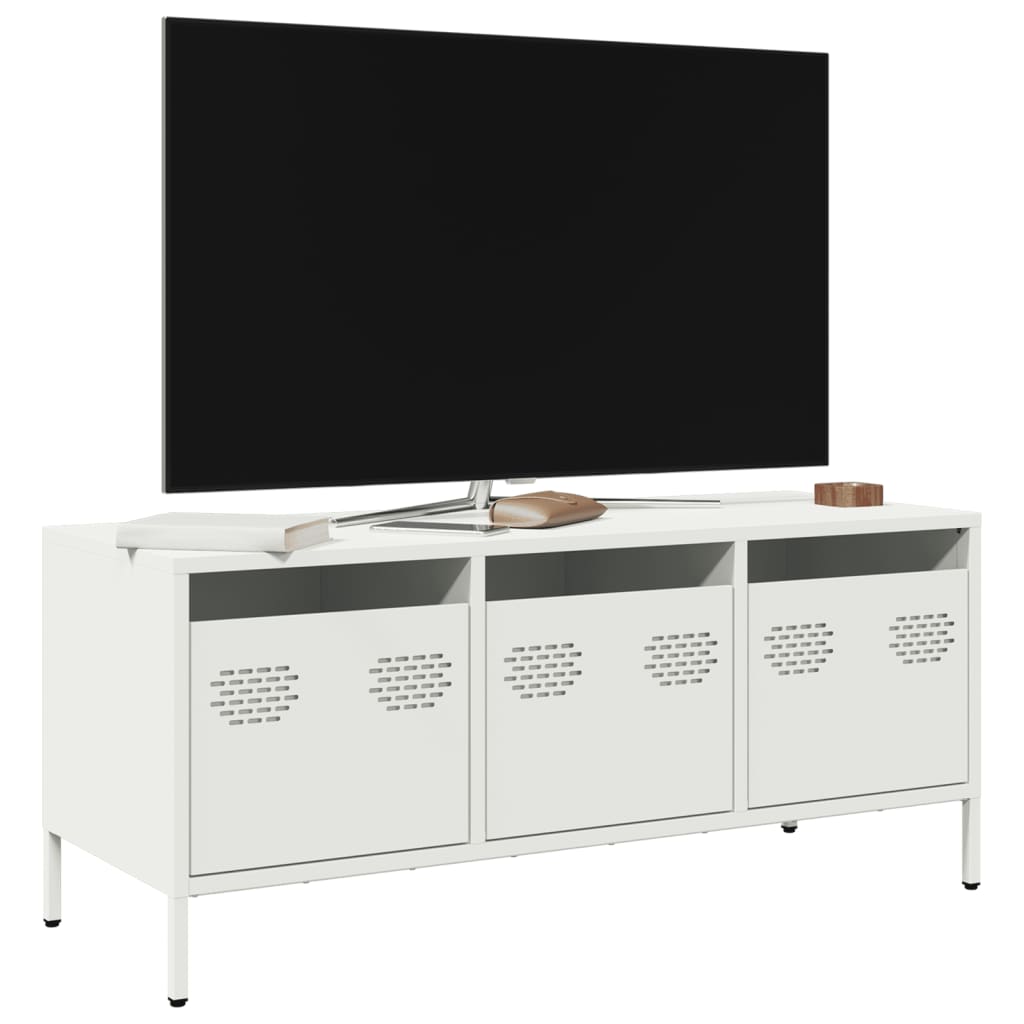 TV-Schrank Weiß 101,5x39x43,5 cm Kaltgewalzter Stahl