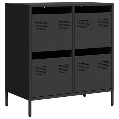 Sideboard Schwarz 68x39x73,5 cm Kaltgewalzter Stahl