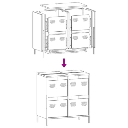 Sideboard Rosa 68x39x73,5 cm Kaltgewalzter Stahl