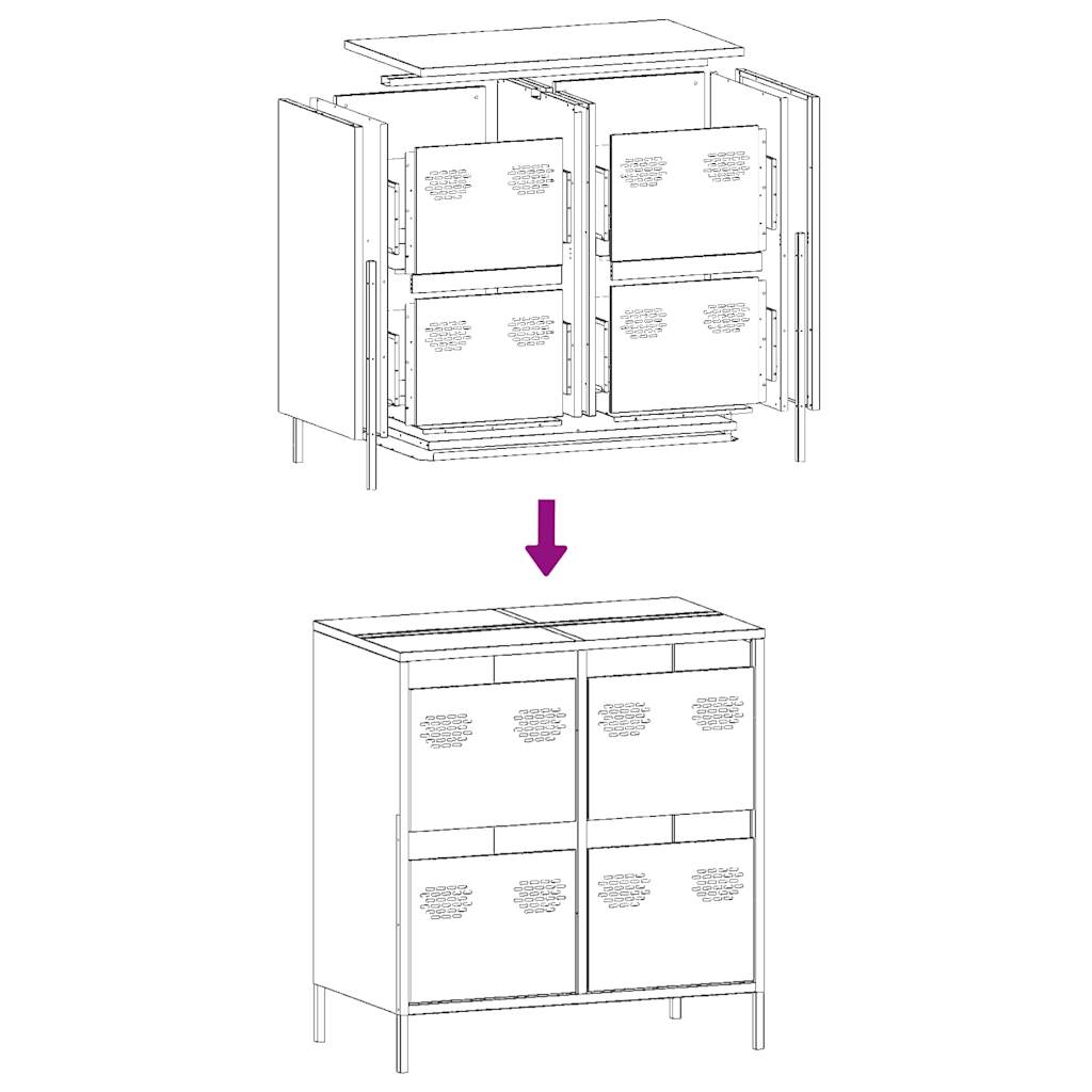 Sideboard Weiß 68x39x73,5 cm Kaltgewalzter Stahl