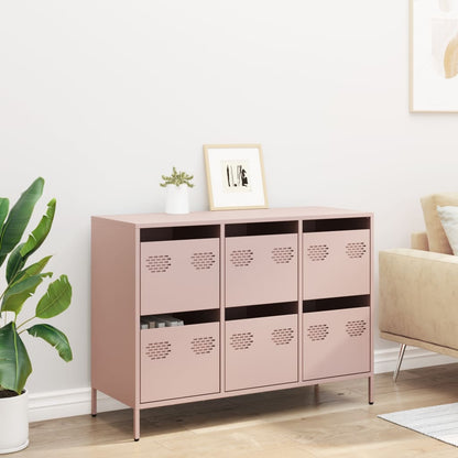 Sideboard Rosa 101,5x39x73,5 cm Kaltgewalzter Stahl