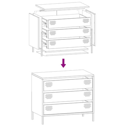 Sideboard Anthrazit 68x39x58,5 cm Kaltgewalzter Stahl