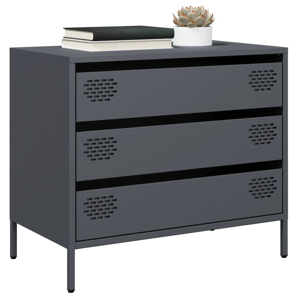 Sideboard Anthrazit 68x39x58,5 cm Kaltgewalzter Stahl