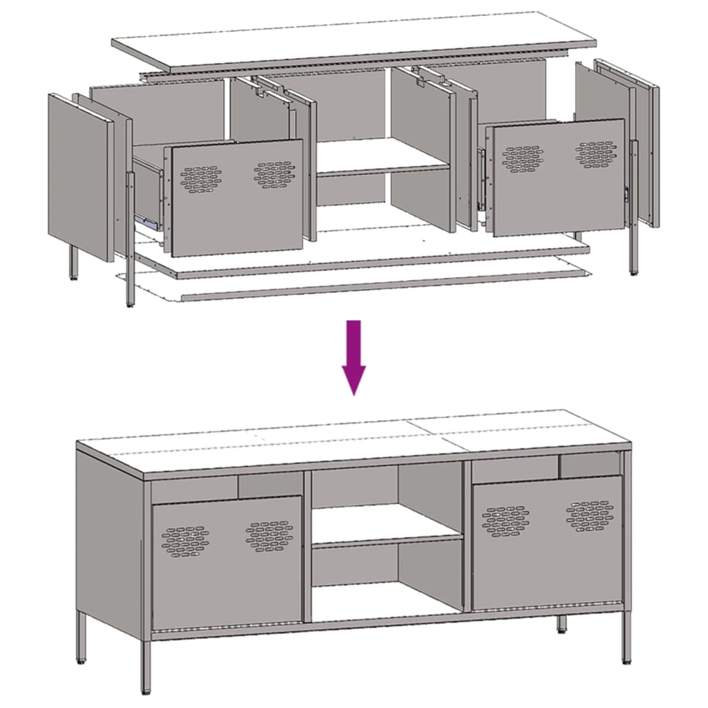 TV-Schrank Anthrazit 101,5x39x43,5 cm Kaltgewalzter Stahl