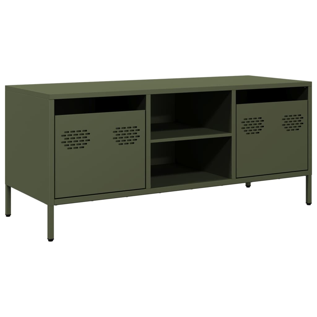 TV-Schrank Olivgrün 101,5x39x43,5 cm Kaltgewalzter Stahl