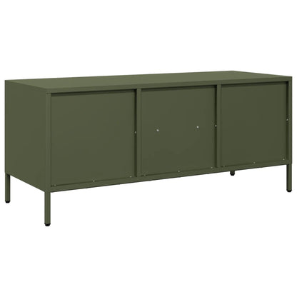 TV-Schrank Olivgrün 101,5x39x43,5 cm Kaltgewalzter Stahl