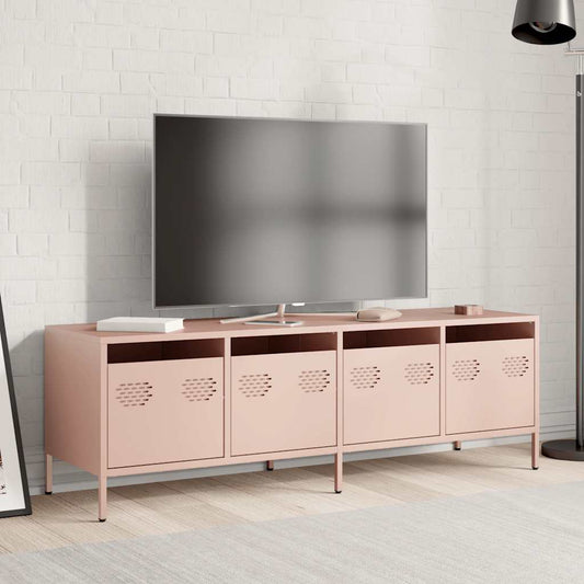 TV-Schrank Rosa 135x39x43,5 cm Kaltgewalzter Stahl