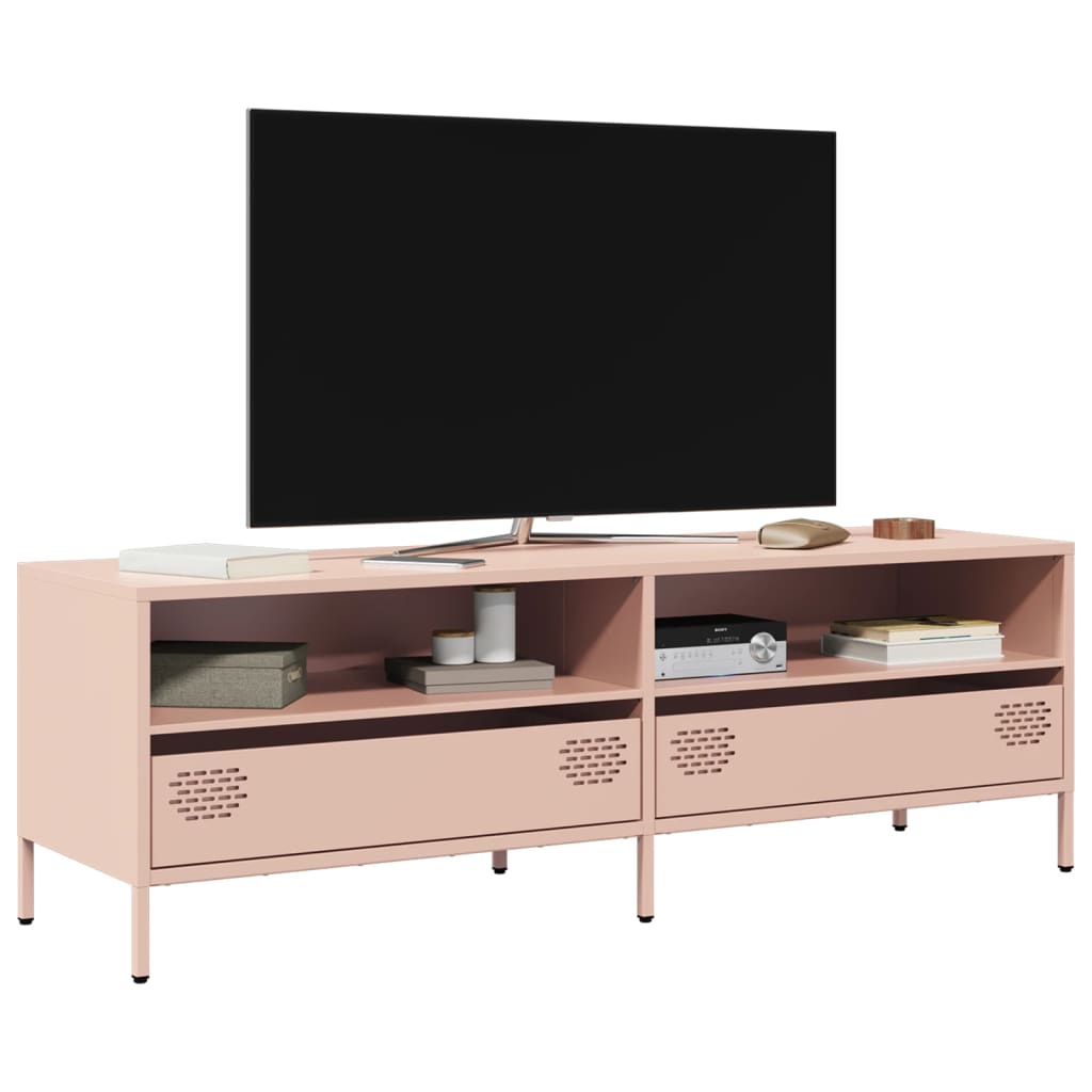 TV-Schrank Rosa 135x39x43,5 cm Kaltgewalzter Stahl