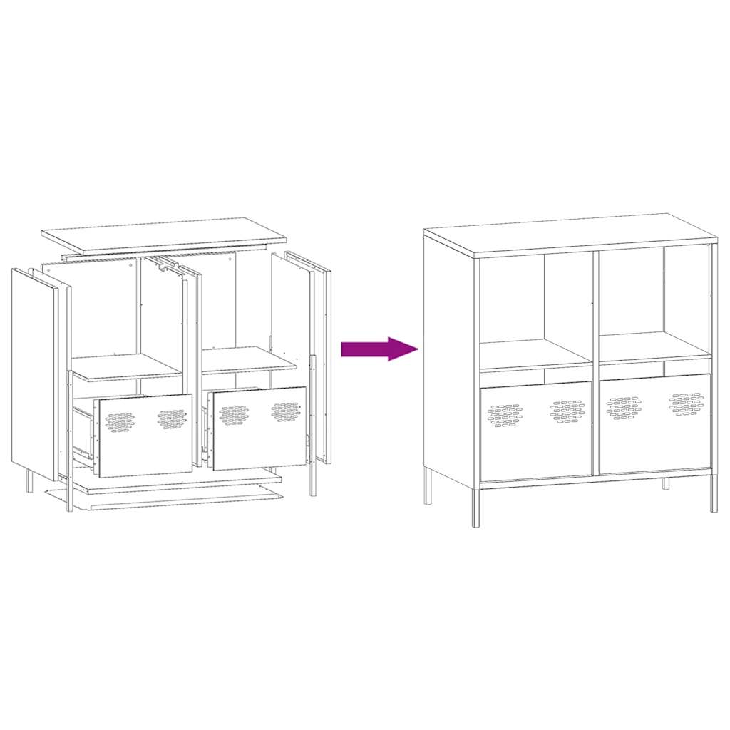 Sideboard Anthrazit 68x39x73,5 cm Kaltgewalzter Stahl