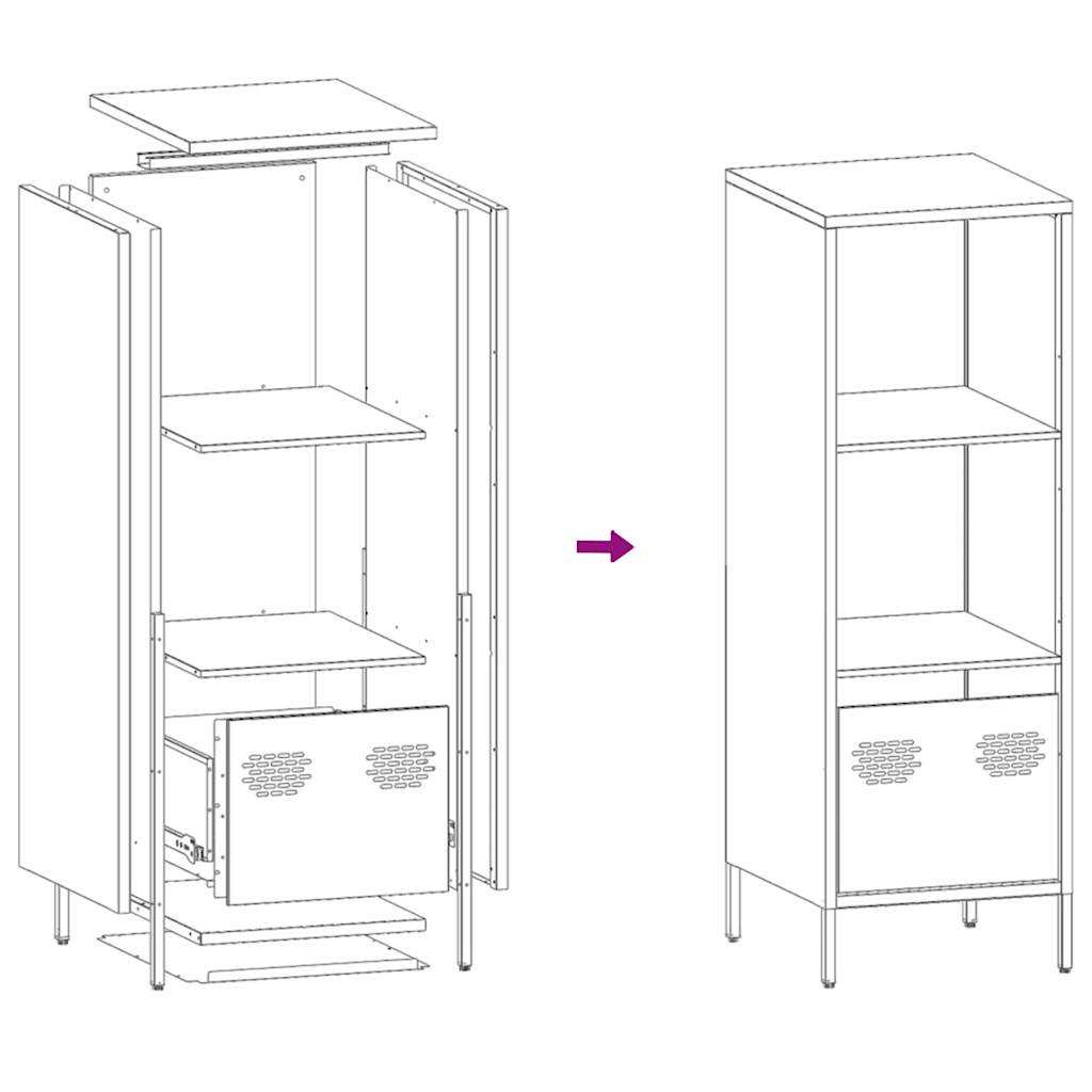 Highboard Senfgelb 35x39x103,5 cm Stahl