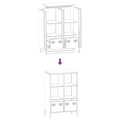 Highboard Anthrazit 68x39x103,5 cm Stahl