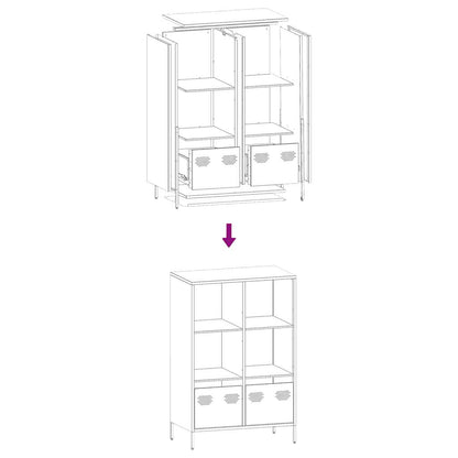 Highboard Senfgelb 68x39x103,5 cm Stahl