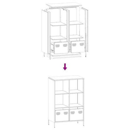 Highboard Weiß 68x39x103,5 cm Stahl