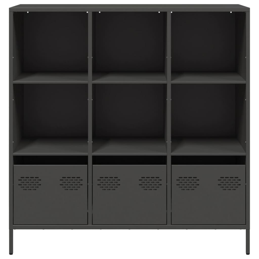 Highboard Schwarz 101,5x39x103,5 cm Stahl