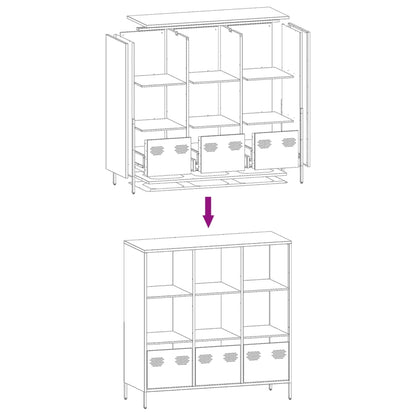 Highboard Schwarz 101,5x39x103,5 cm Stahl