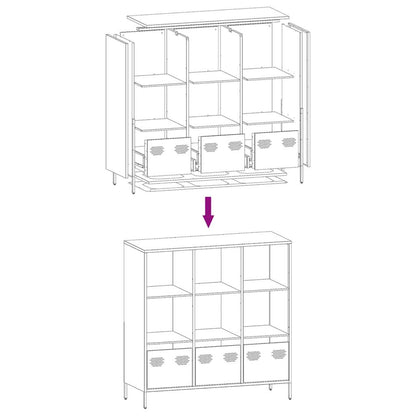 Highboard Senfgelb 101,5x39x103,5 cm Stahl