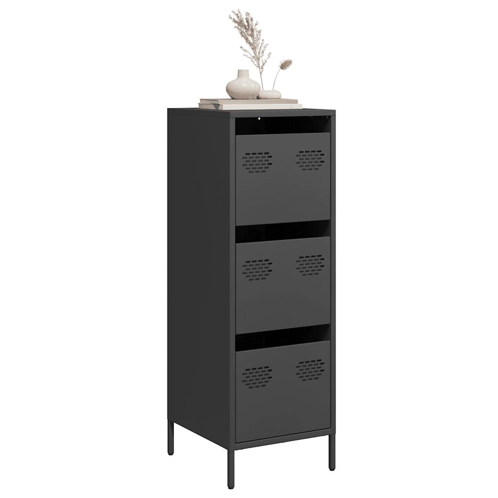 Highboard Schwarz 39x35x103,5 cm Stahl