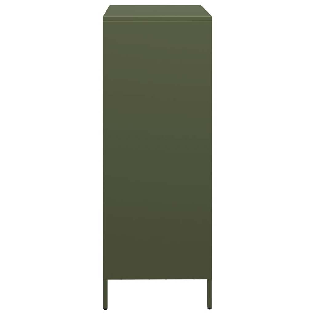 Highboard Olivgrün 39x35x103,5 cm Stahl