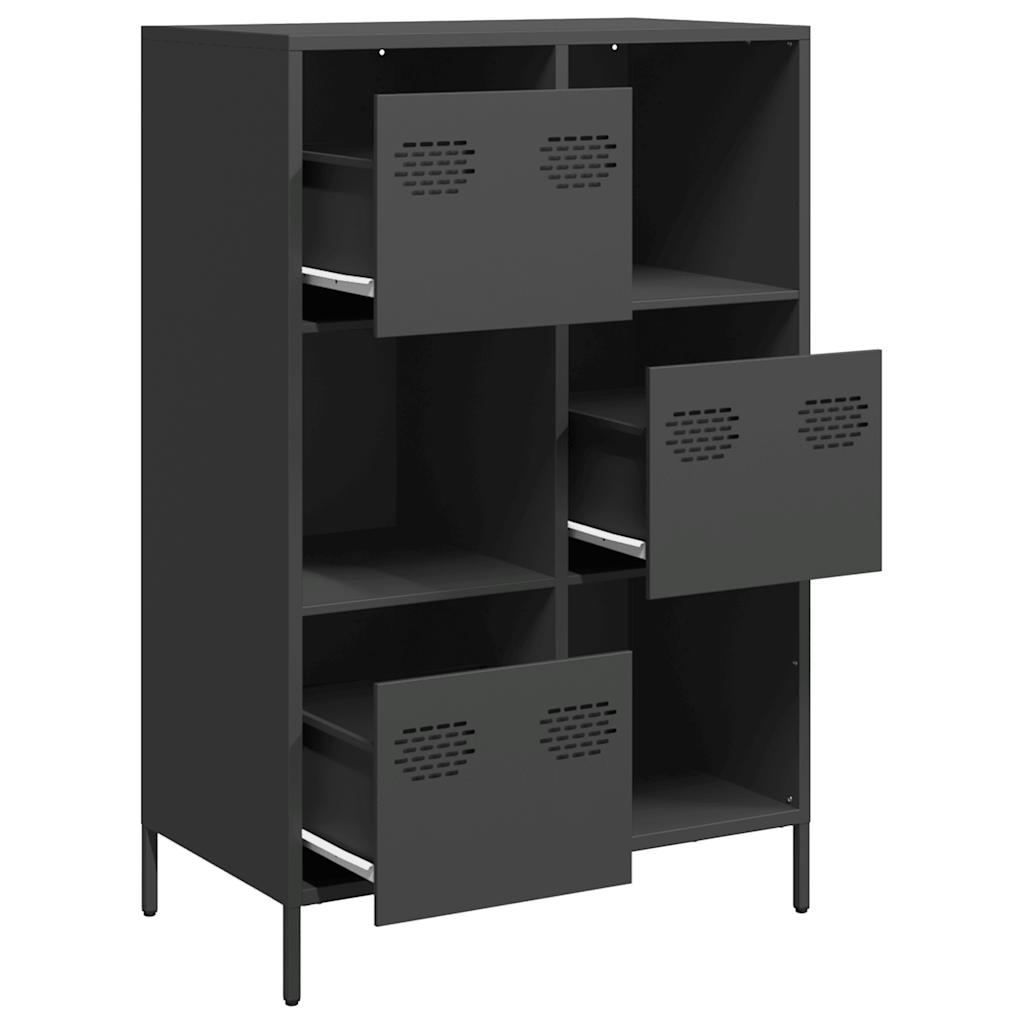 Highboard Schwarz 68x39x103,5 cm Stahl