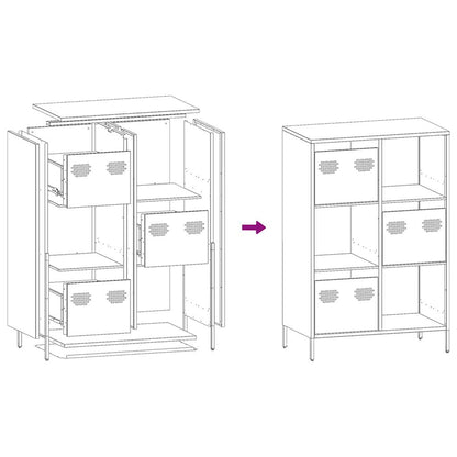 Highboard Anthrazit 68x39x103,5 cm Stahl