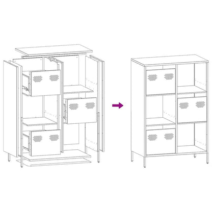 Highboard Olivgrün 68x39x103,5 cm Stahl