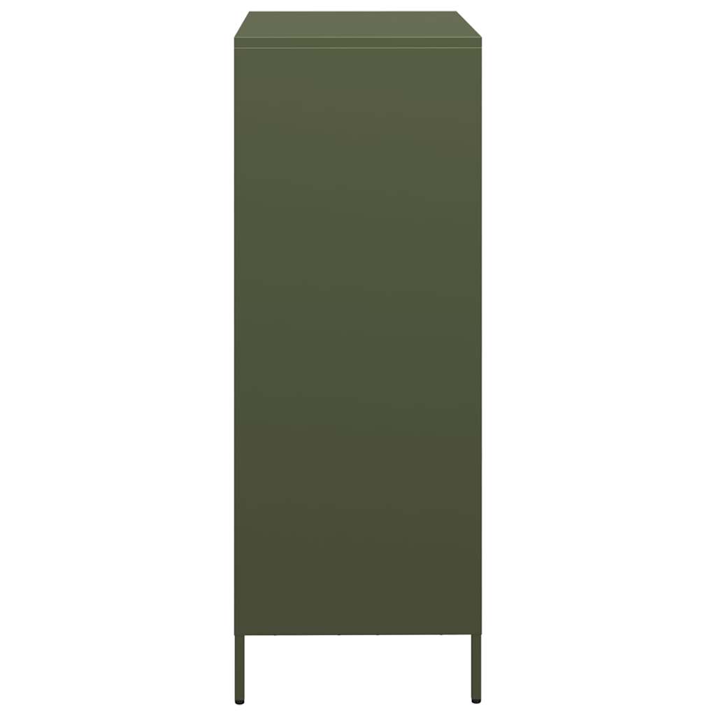 Highboard Olivgrün 68x39x103,5 cm Stahl