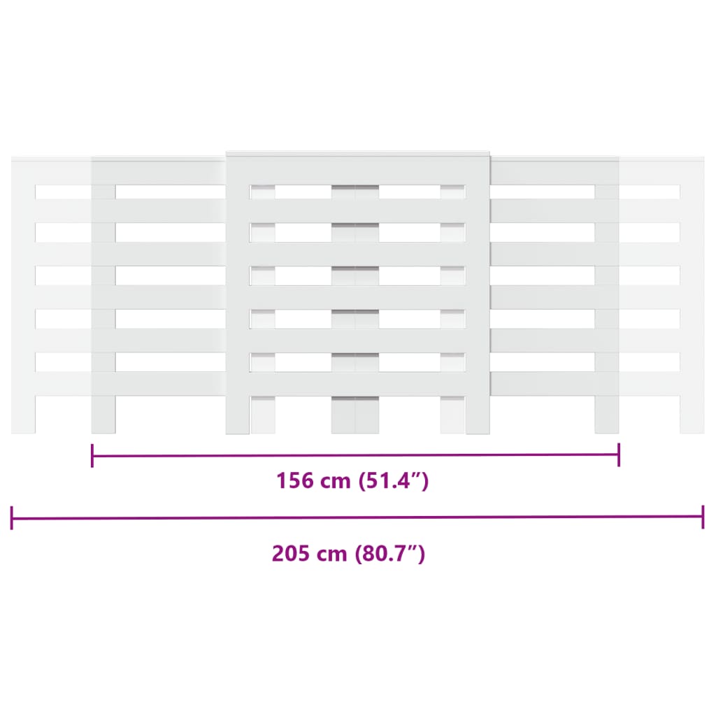 Heizkörperverkleidung Weiß 205x21,5x83,5 cm Holzwerkstoff