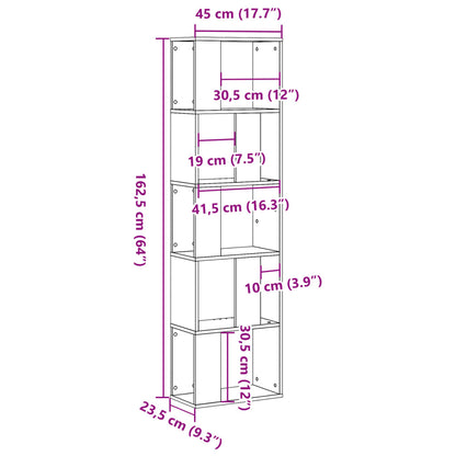 Bücherregal 5 Böden Altholz 45x23,5x162,5 cm Holzwerkstoff