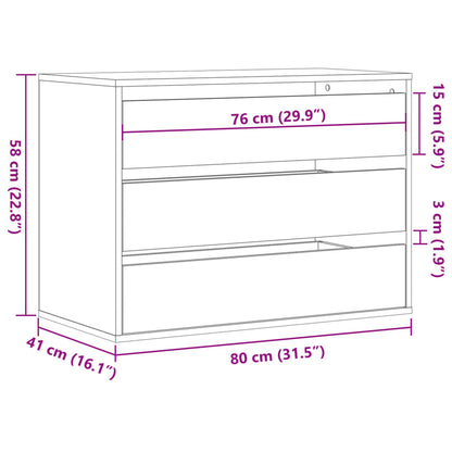 Kommode Braun Eichen-Optik 80x41x58 cm Holzwerkstoff