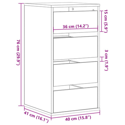 Kommode Weiß 40x41x76 cm Holzwerkstoff