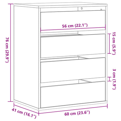 Kommode Braun Eichen-Optik 60x41x76 cm Holzwerkstoff