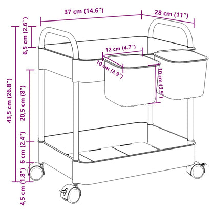 Aufbewahrungswagen 2 Etagen Transparent 37x28x43,5 cm Acryl