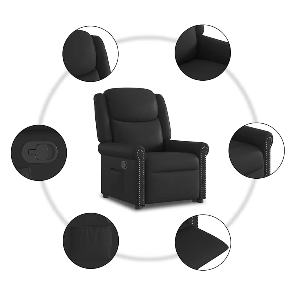 Stehsessel Glänzendes schwarzes Kunstleder