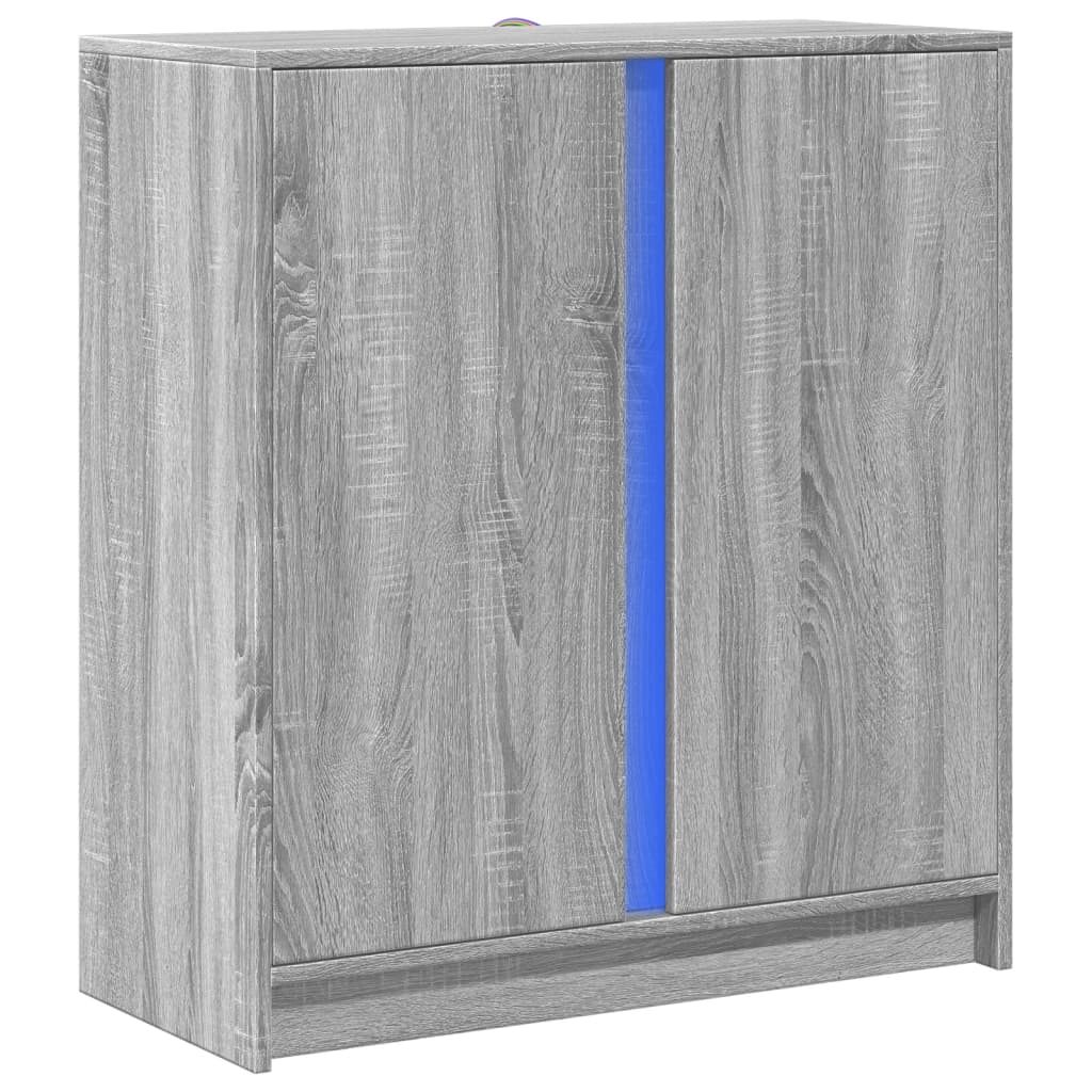 LED-Sideboard Grau Sonoma 77x34x85 cm Holzwerkstoff