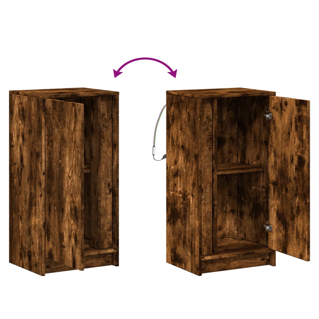 LED-Sideboard Räuchereiche 42,5x34x85 cm Holzwerkstoff