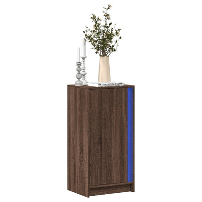 LED-Sideboard Braun Eichen-Optik 42,5x34x85 cm Holzwerkstoff