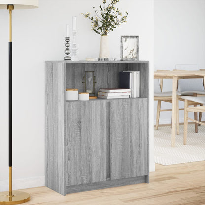 LED-Sideboard Grau Sonoma 77x34x100 cm Holzwerkstoff