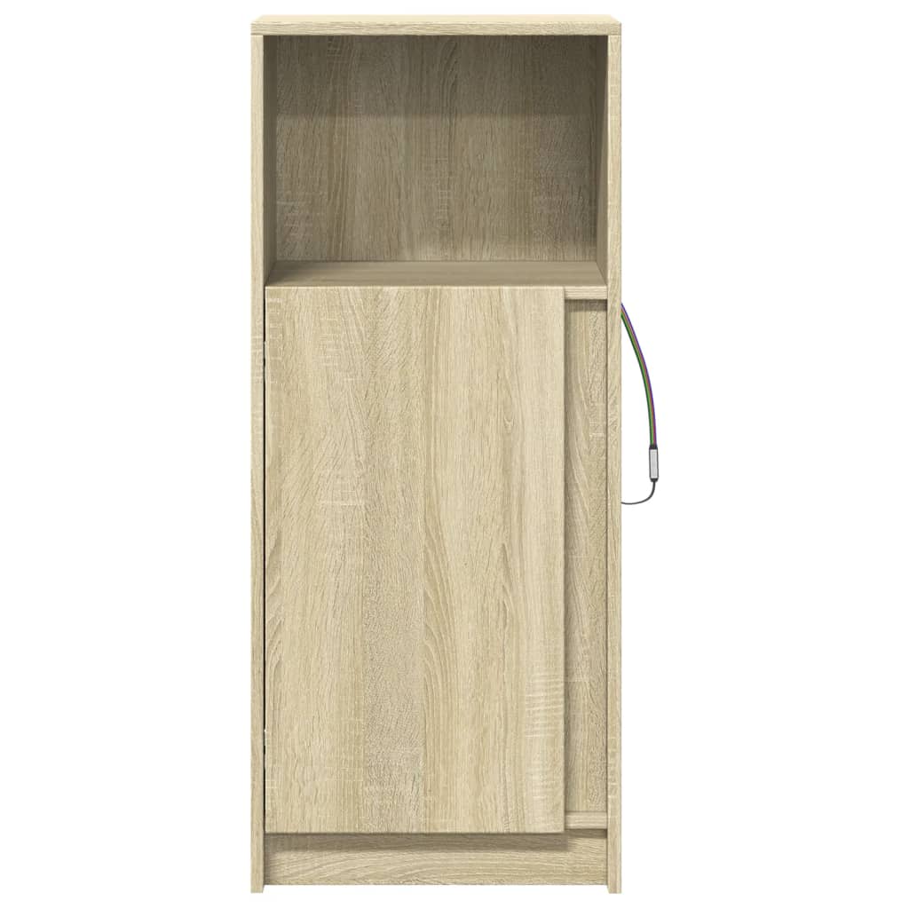 LED-Sideboard Sonoma-Eiche 42,5x34x100 cm Holzwerkstoff