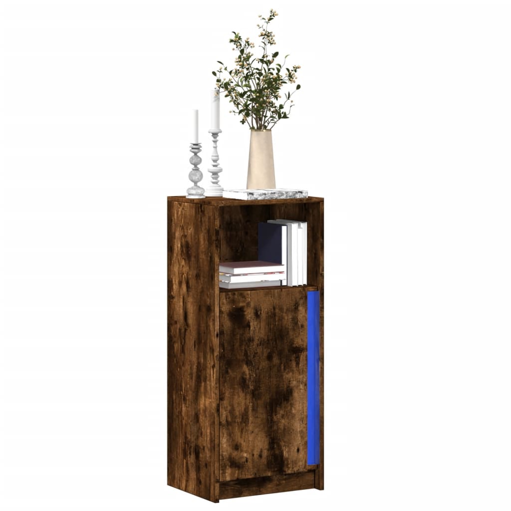 LED-Sideboard Räuchereiche 42,5x34x100 cm Holzwerkstoff