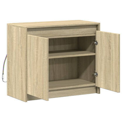 LED-Sideboard Sonoma-Eiche 72x34x61 cm Holzwerkstoff