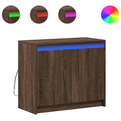 LED-Sideboard Braun Eichen-Optik 72x34x61 cm Holzwerkstoff