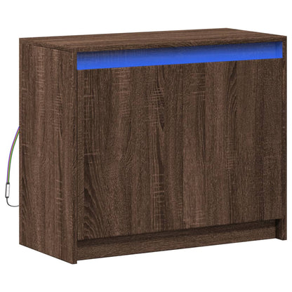 LED-Sideboard Braun Eichen-Optik 72x34x61 cm Holzwerkstoff